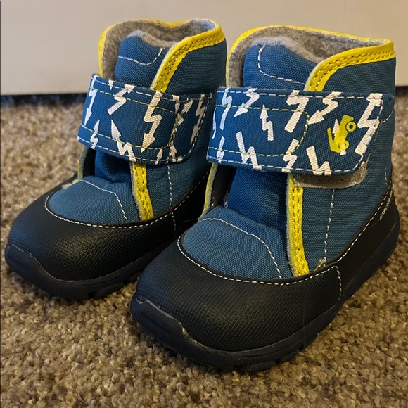 See Kai Run Other - See Kai Run Kids' Boots with Blue and Yellow Lightning